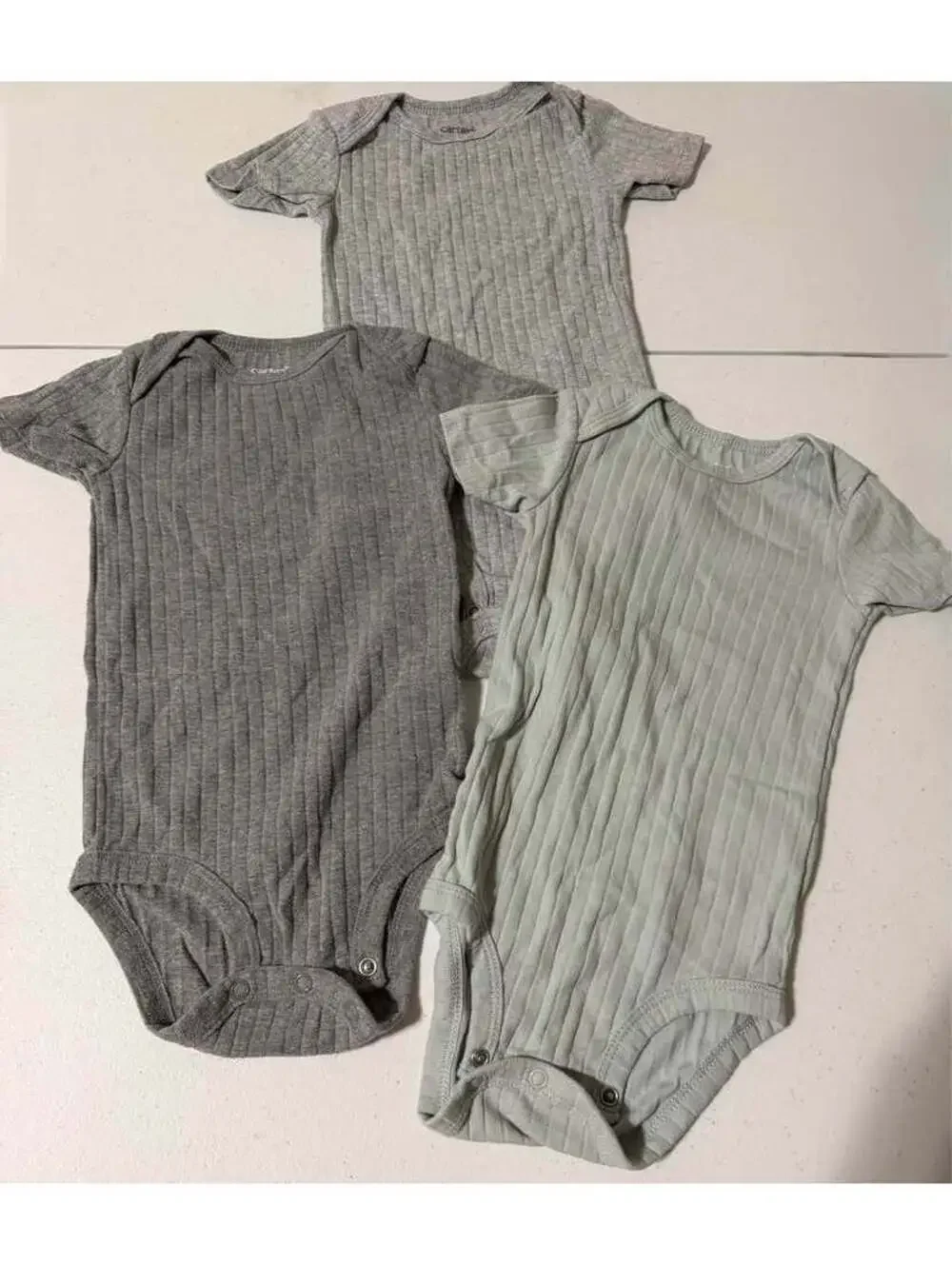 Carter's Short Sleeve Ribbed Bodysuits 3-Pack